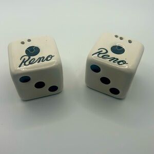 Vtg Salt and Pepper Shakers - Reno, Nevada Gambling Dice